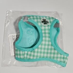 Duomm Small Pet Green Checkered Mesh Dog Harness